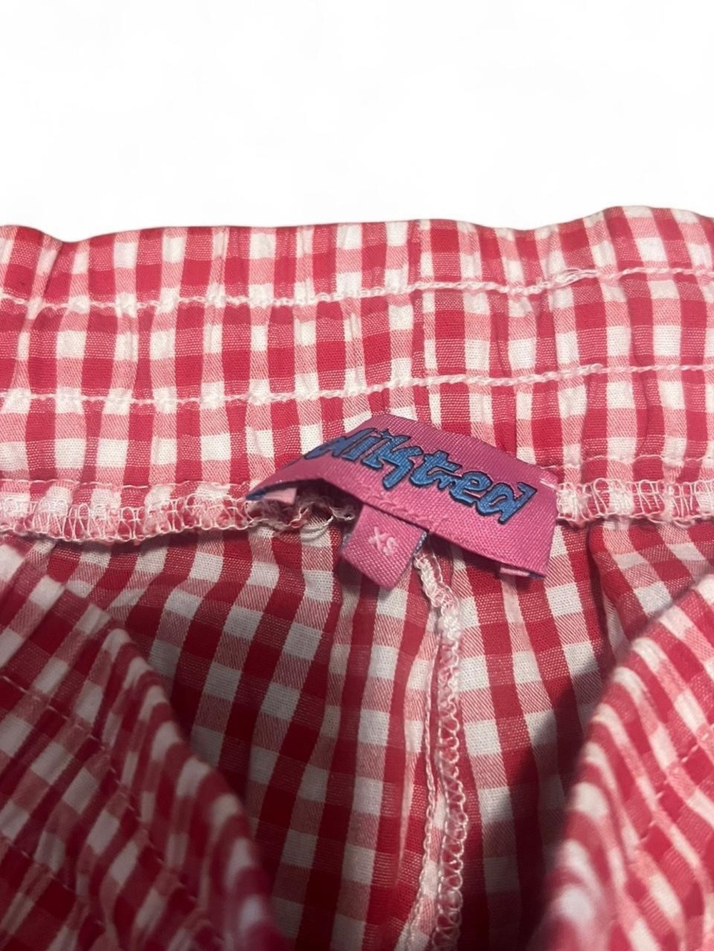 Edikted Red and White Gingham Wide-Leg Pants - Picture 3 of 4